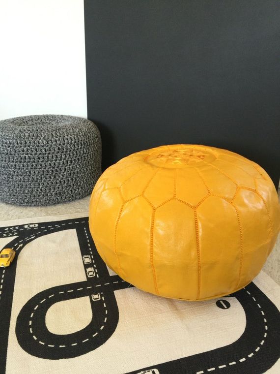 Mustard Yellow Modern Ottomans With Favorite Mustard Yellow Leather Pouf Moroccan Pouf Leather (View 1 of 10)