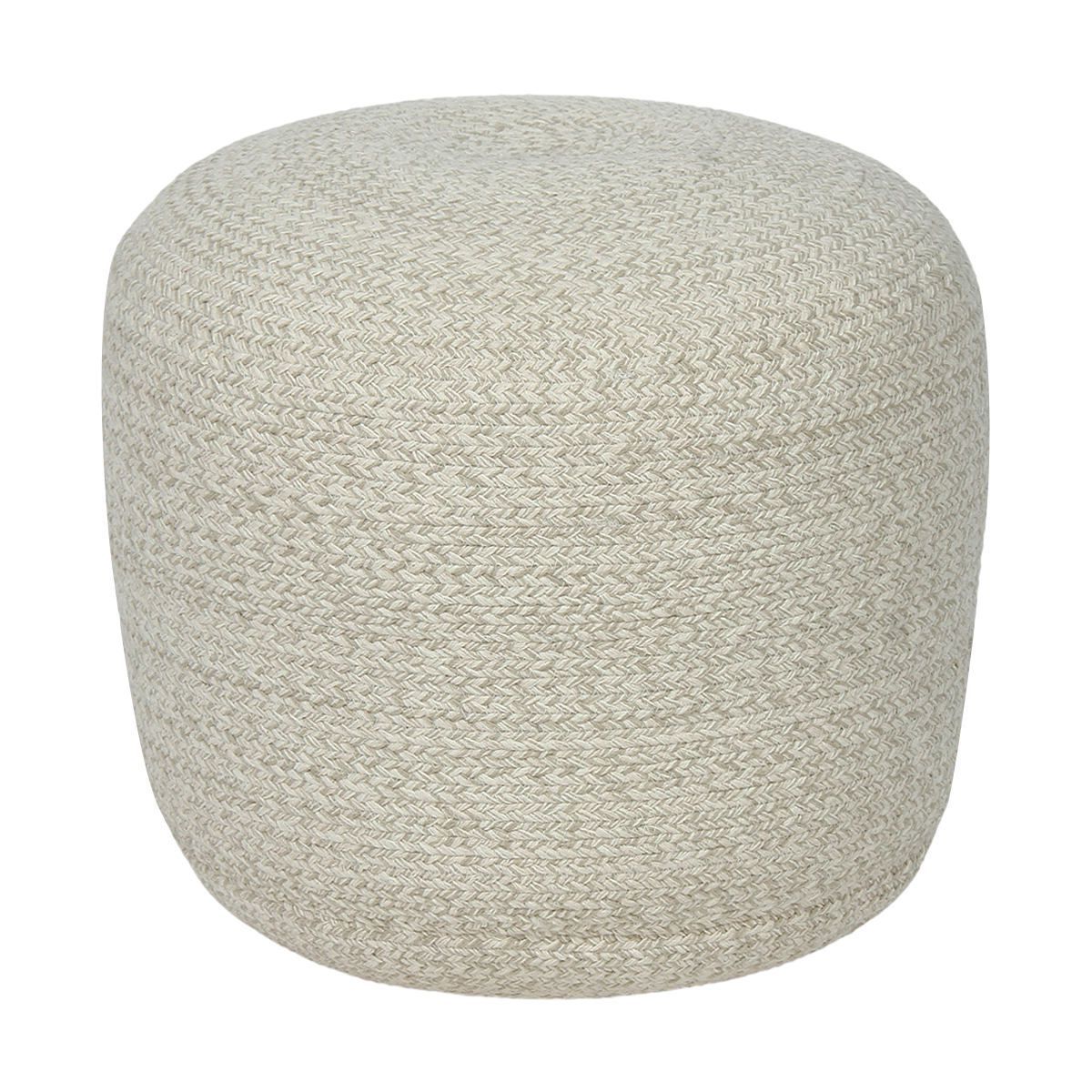Natural Beige And White Cylinder Pouf Ottomans Inside Most Popular Natural Braided Ottoman (View 6 of 10)