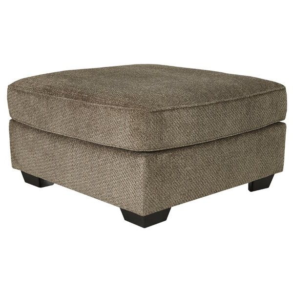 Natural Fabric Square Ottomans Regarding Trendy Latitude Run® Square Wooden Oversized Ottoman With Textured Fabric (View 9 of 10)