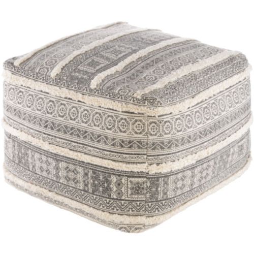 Newest Beige And Dark Gray Ombre Cylinder Pouf Ottomans Inside Pouf Ottomans Free Shipping (View 6 of 10)
