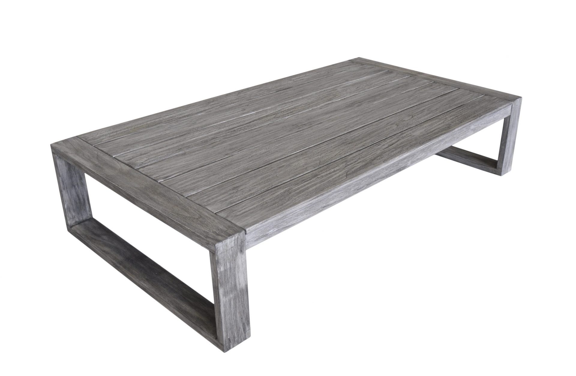 Newest Gray Driftwood Storage Coffee Tables Inside Driftwood Gray Teak Modern North Shore Coffee Table – All Outdoor Decor (View 9 of 10)
