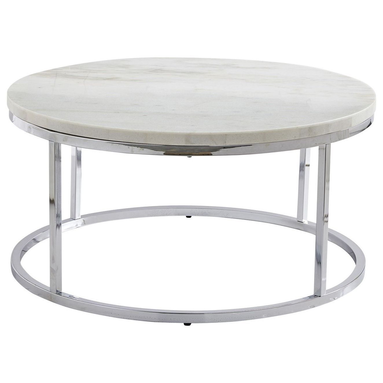 Newest Metallic Gold Cocktail Tables For Steve Silver Echo Contemporary Round Cocktail Table With White Marble (View 2 of 10)