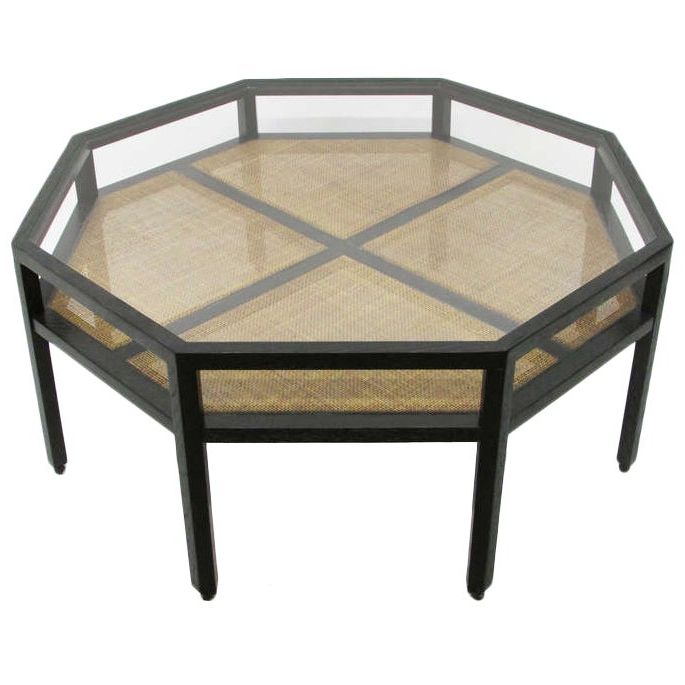 Octagon Coffee Tables Inside Widely Used Elegant Ebonized Cerused Oak Octagonal Coffee Table At 1stdibs (View 7 of 10)