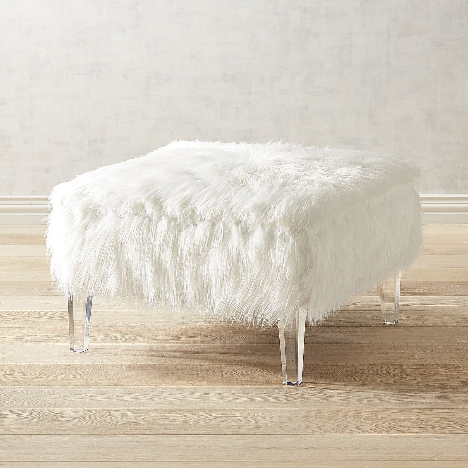 Ottoman, Cool Furniture With Regard To Current Charcoal Brown Faux Fur Square Ottomans (View 5 of 10)