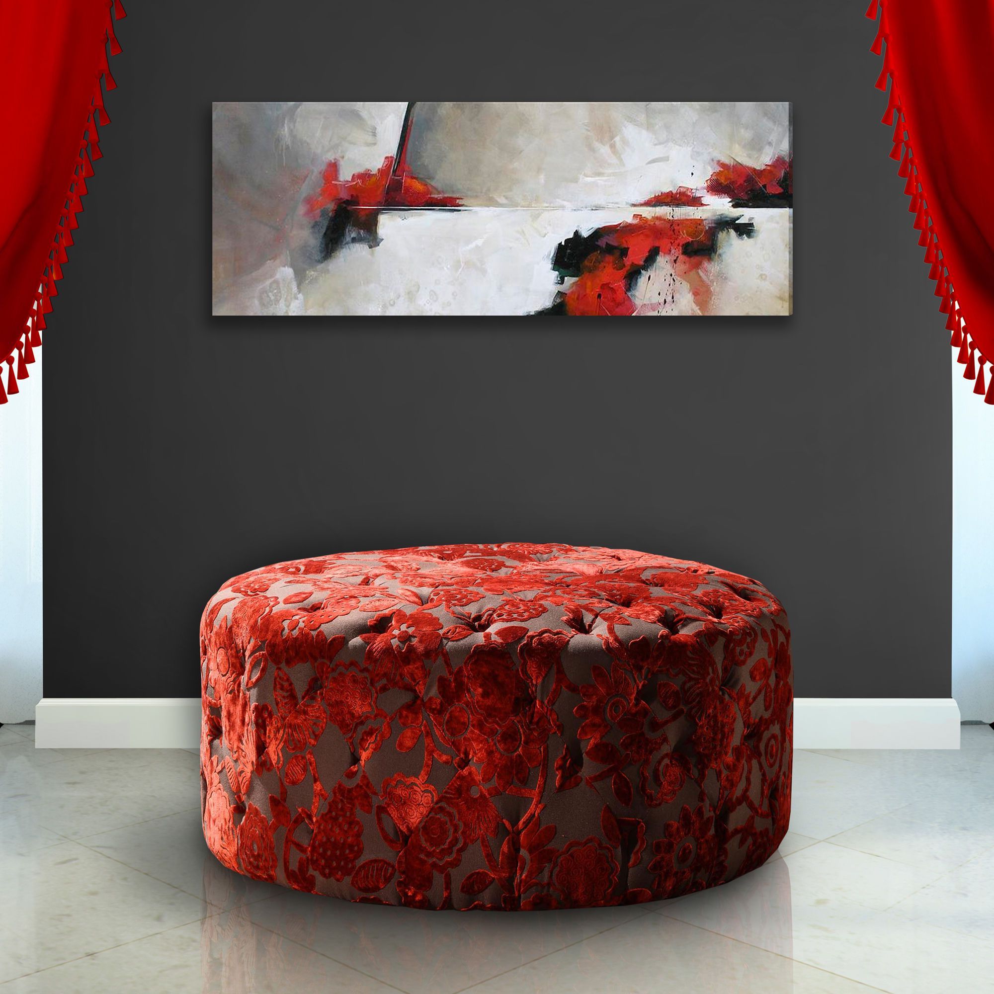 Pin On The Classy Home Furniture Mall With Regard To Current Fresh Floral Velvet Pouf Ottomans (View 2 of 10)