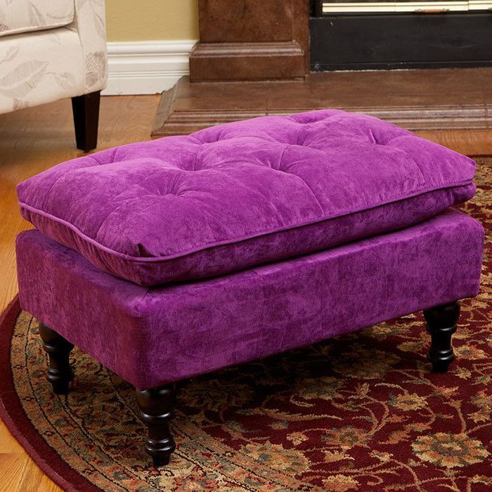 Pink Fabric Banded Ottomans For Fashionable Jenny Ottoman In Purple (with Images) (View 9 of 10)