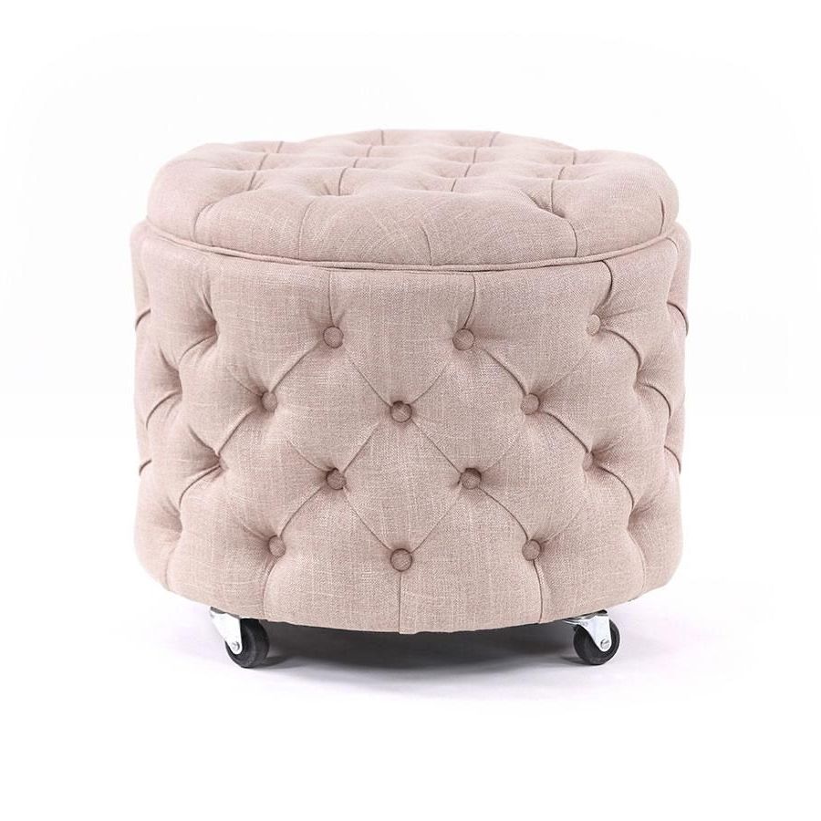 Pink Storage Ottoman – Home Designing With Regard To Most Popular Fresh Floral Velvet Pouf Ottomans (View 10 of 10)