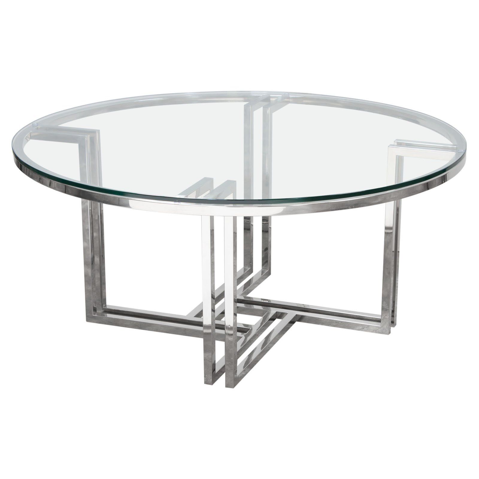Polished Chrome Round Cocktail Tables Pertaining To Trendy Diamond Sofa Deko Polished Stainless Steel Round Cocktail Table With (View 3 of 10)