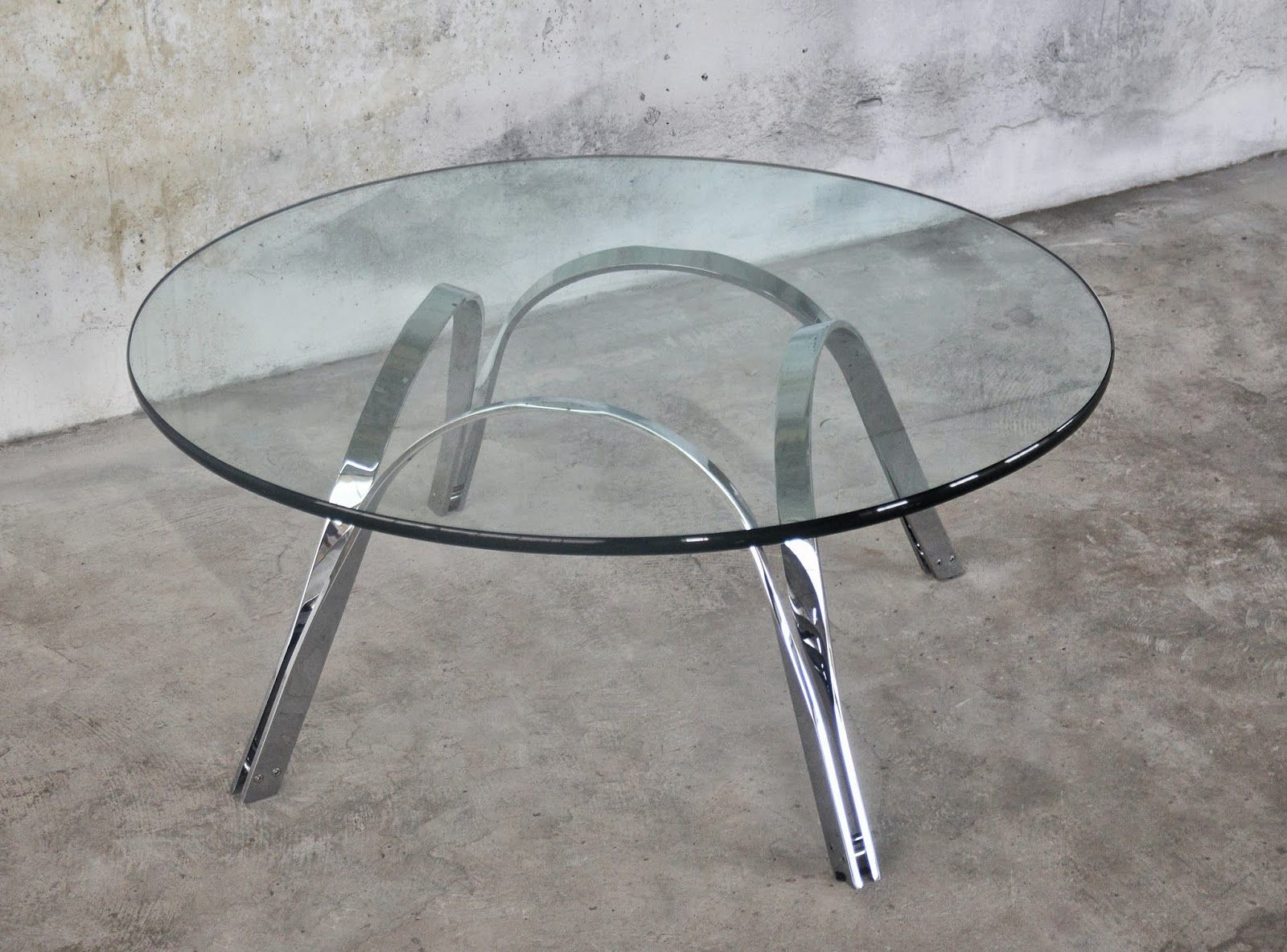 Polished Chrome Round Cocktail Tables With Regard To Well Liked Select Modern: Roger Sprunger Chrome & Glass Coffee Or Cocktail Table (View 8 of 10)