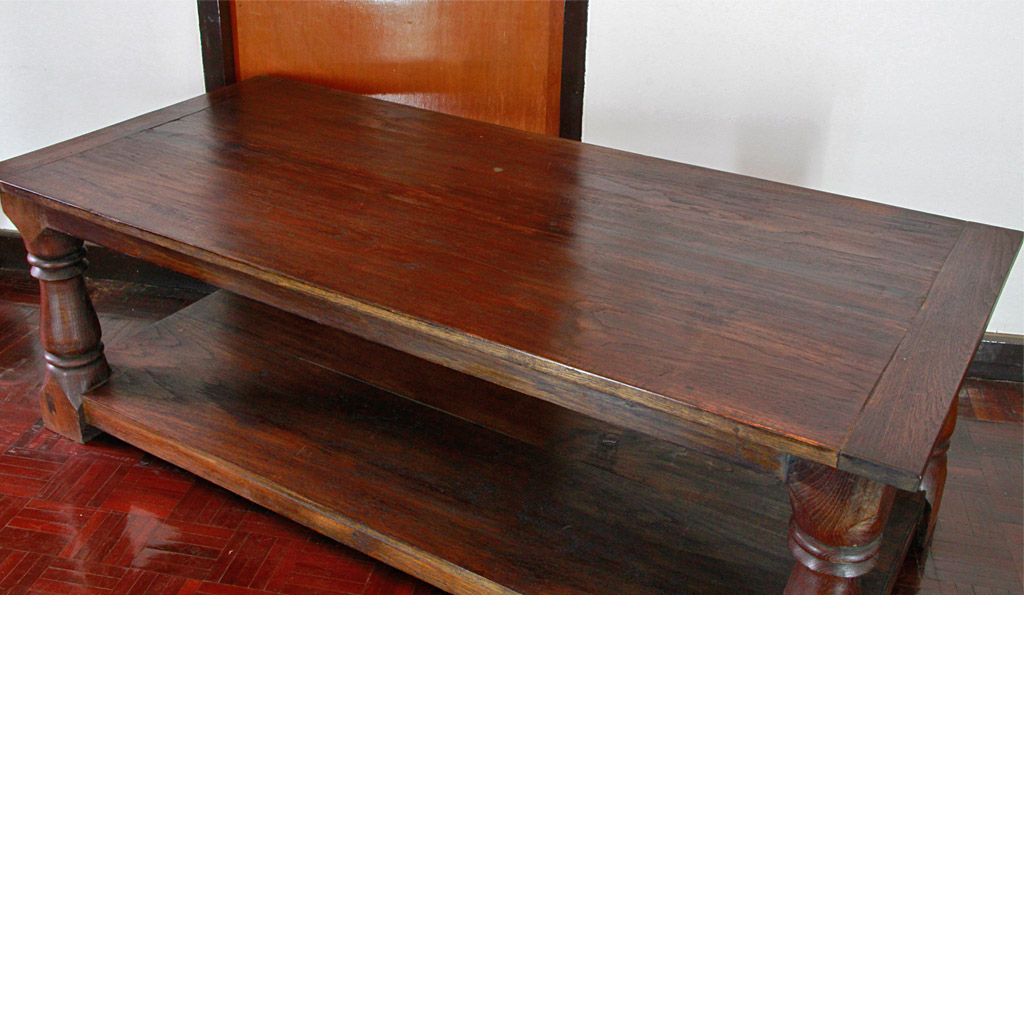 Popular 2 Shelf Coffee Tables For Reclaimed Teak 2 Shelf Coffee Table With Salvaged Baluster Legs (View 8 of 10)
