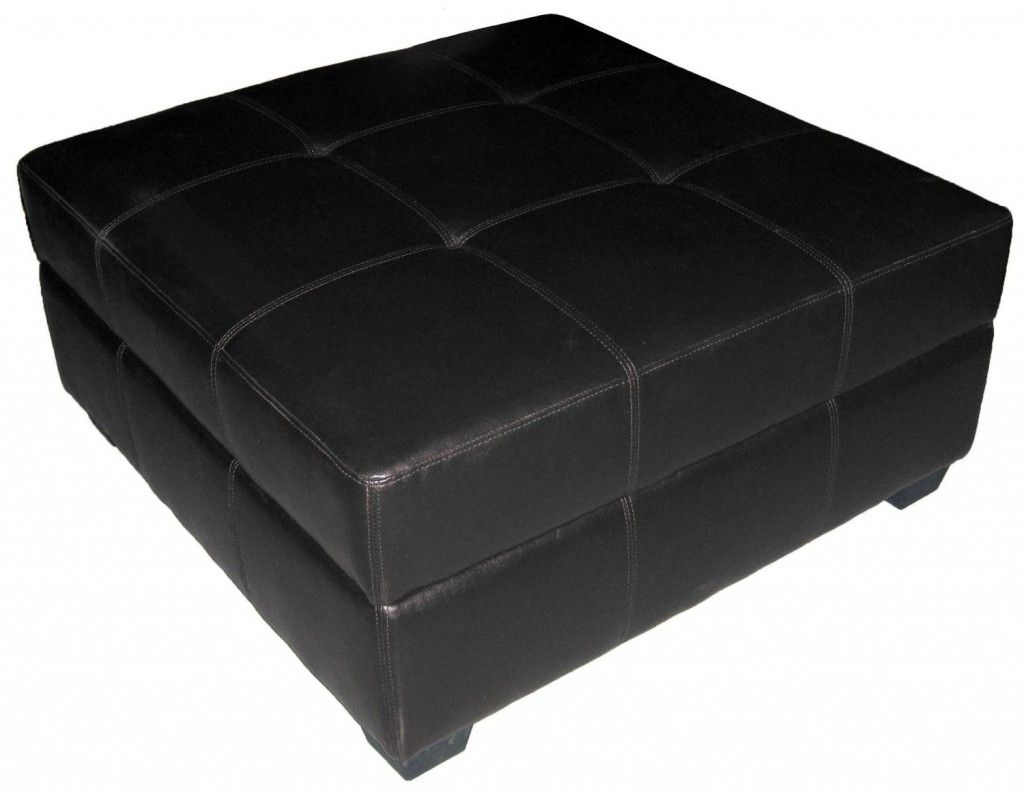 Popular 5 Best Black Leather Ottoman – Elegant Enough To Make Your Room Inside Black White Leather Pouf Ottomans (View 7 of 10)