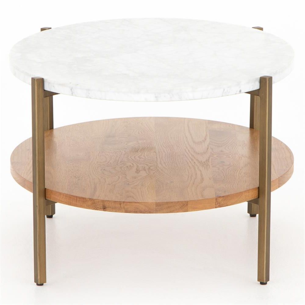 Popular Charlotte Modern Classic White Marble Top Brown Oak Wood Oval Coffee Table Throughout Black And Oak Brown Coffee Tables (View 6 of 10)