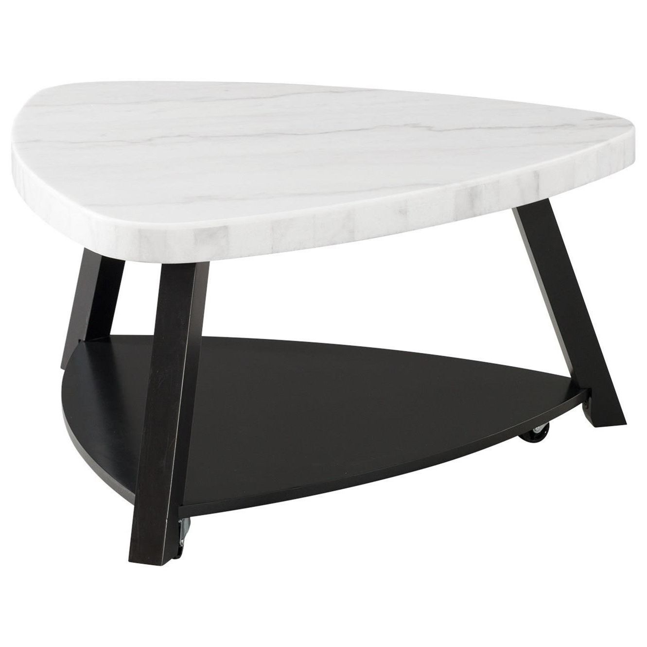 Popular Elements International Trinity Contemporary White Marble Top Coffee Intended For White Marble Coffee Tables (View 4 of 10)