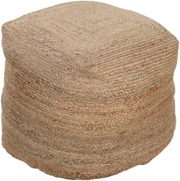 Popular Natural Beige And White Cylinder Pouf Ottomans Pertaining To Surya Cylinder Hand Made Jute Pouf, 1818 Inches, Beige (View 8 of 10)
