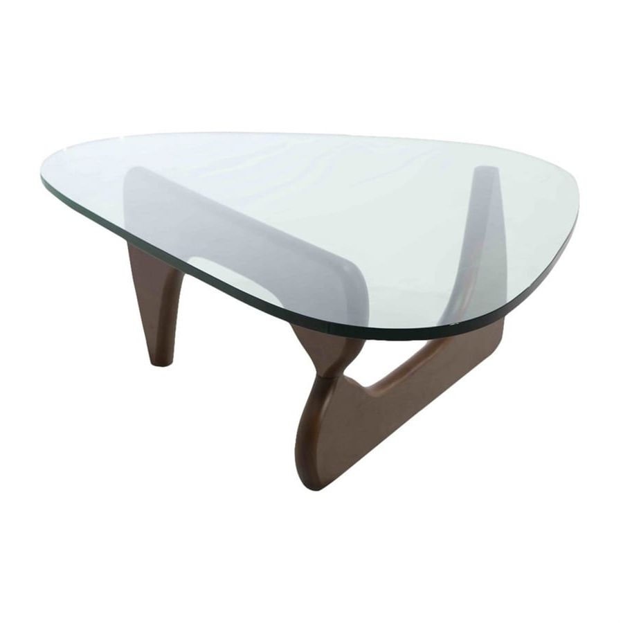 Popular White Triangular Coffee Tables Pertaining To Aeon Furniture Modern Classics Glass Triangle Coffee Table At Lowes (View 6 of 10)