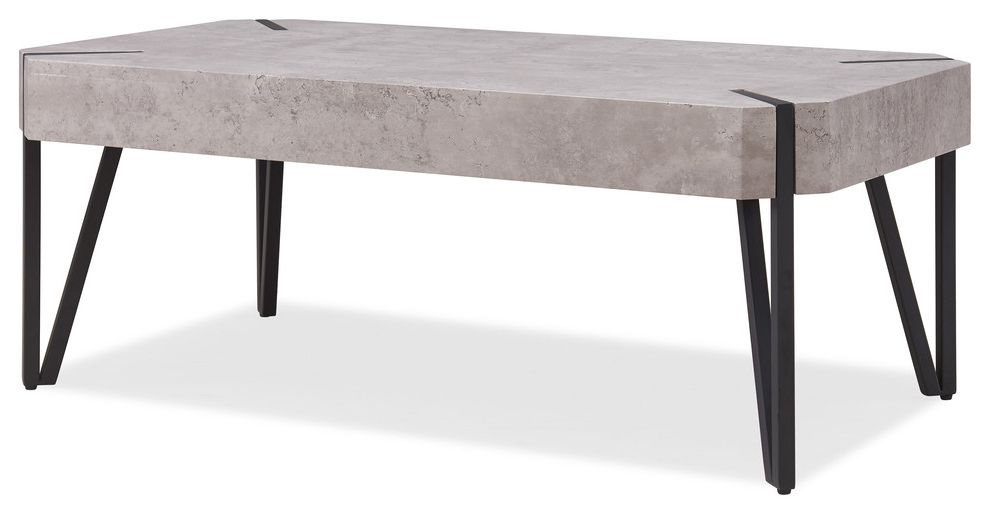 Preferred Black Metal Cocktail Tables For $145 Dani Rectangular Cocktail Table W/black Metal Legs & Gray Concrete (View 8 of 10)