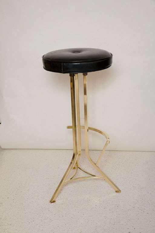 Preferred Pair Of Vintage Modernist Brass Bar Stoolsseng Chicago At 1stdibs With Espresso Antique Brass Stools (View 6 of 10)