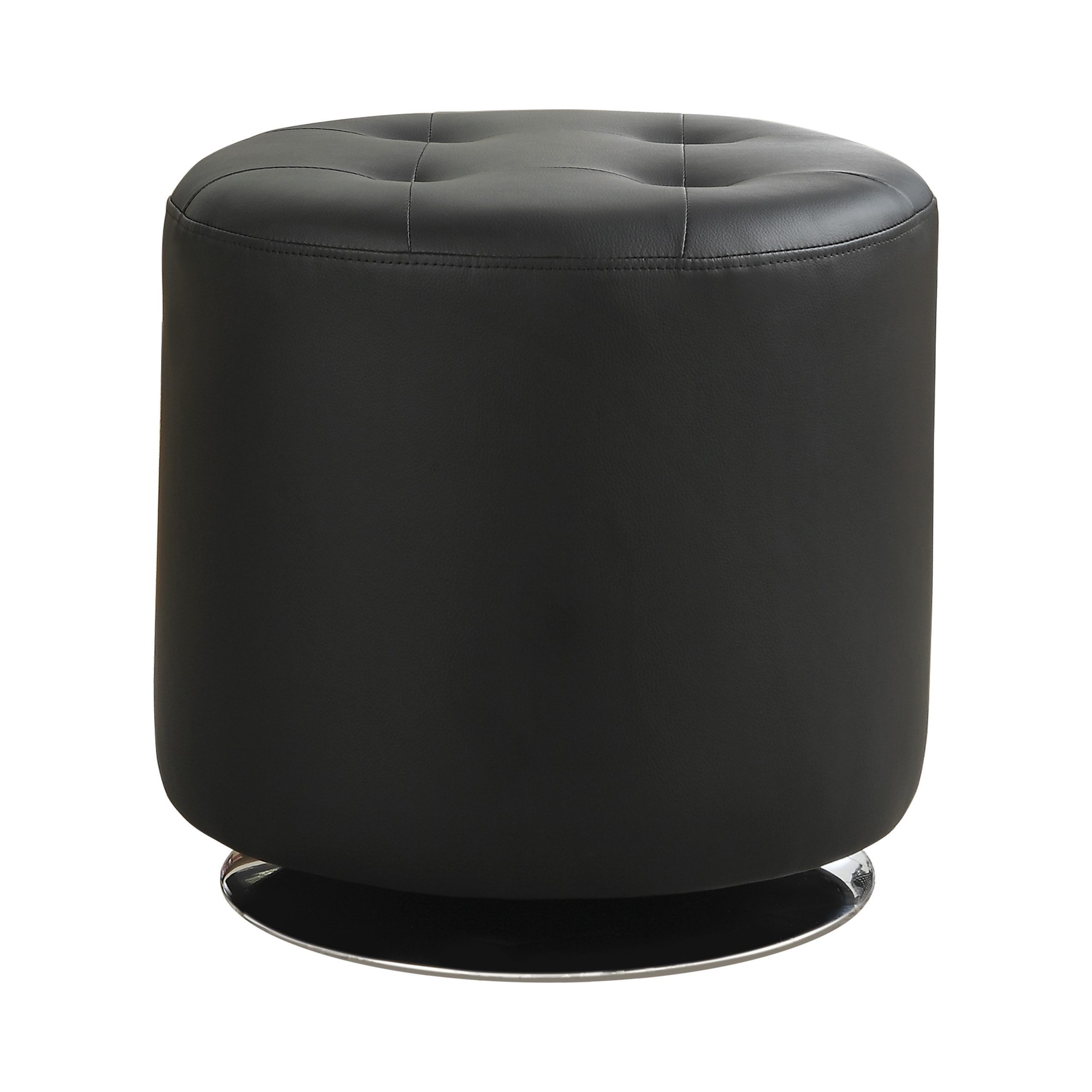 Preferred Round Black Tasseled Ottomans Within Round Upholstered Ottoman Black – Coaster Fine Furniture (View 2 of 10)