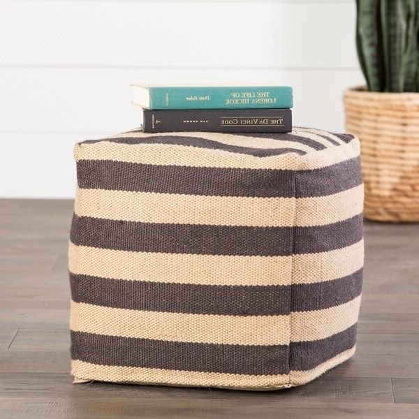 Recent Scandinavia Knit Tan Wool Cube Pouf Ottomans Throughout Modern Beige/ Black Cube Shape Wool Pouf – On Sale – Overstock –  (View 5 of 10)