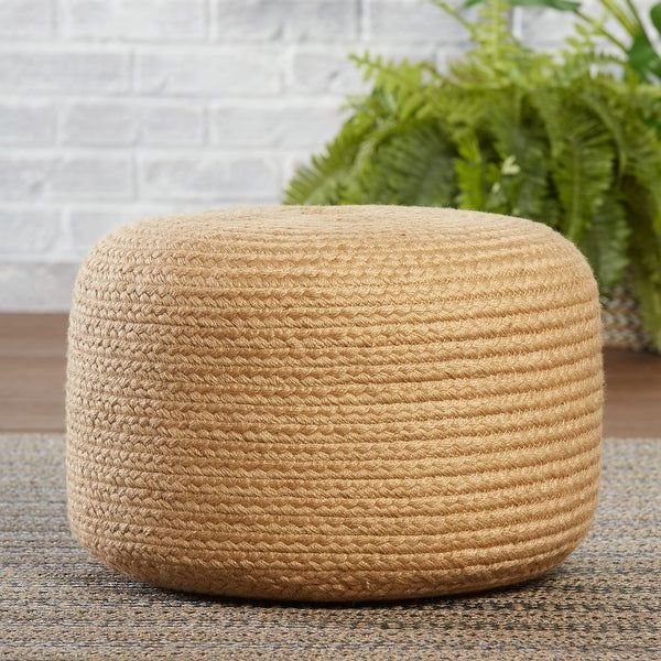 Recent Thorne Indoor/ Outdoor Solid Cylinder Pouf – Overstock – 32802916 Throughout Beige And Dark Gray Ombre Cylinder Pouf Ottomans (View 5 of 10)