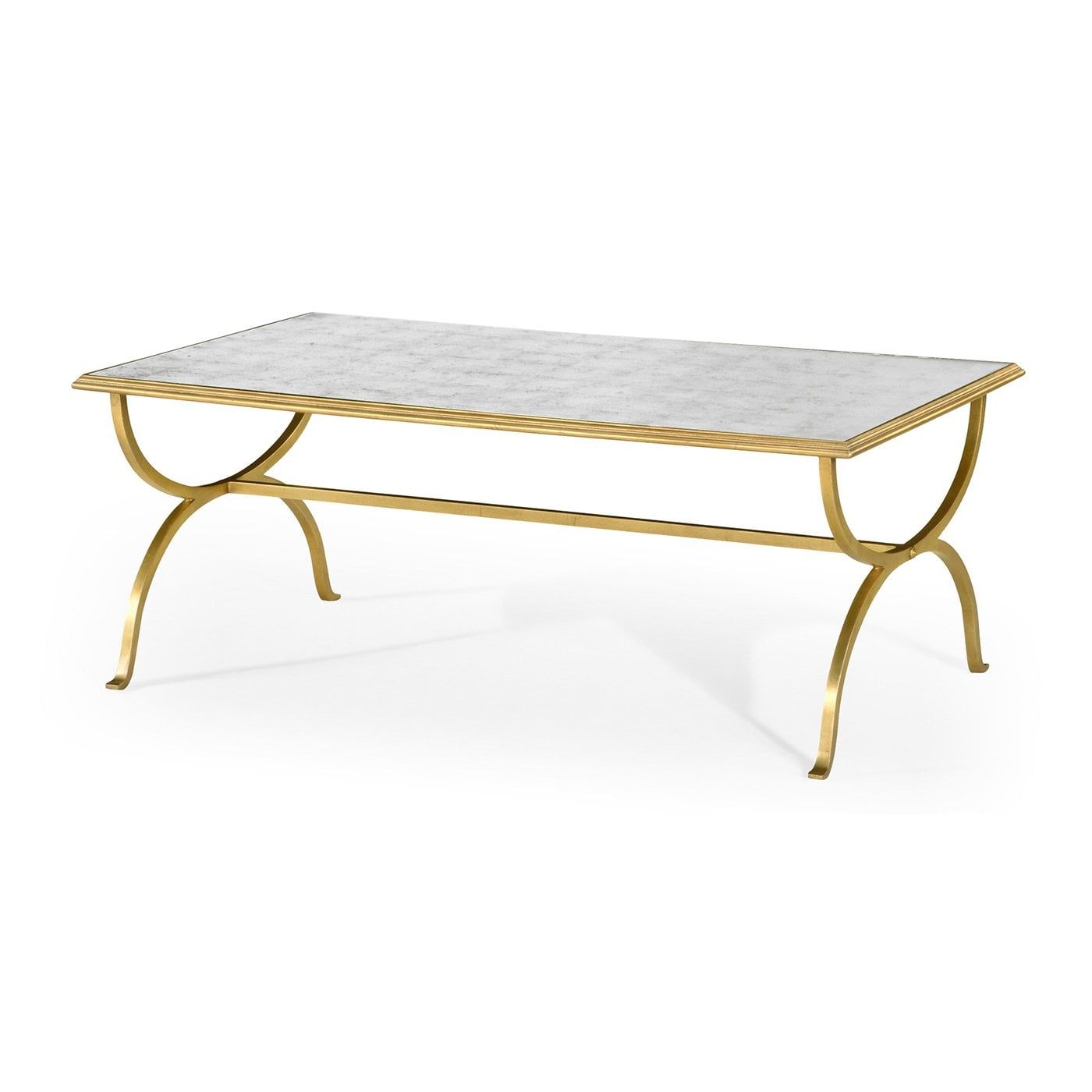 Rectangular Gold Coffee Table With Glass Top (View 5 of 10)