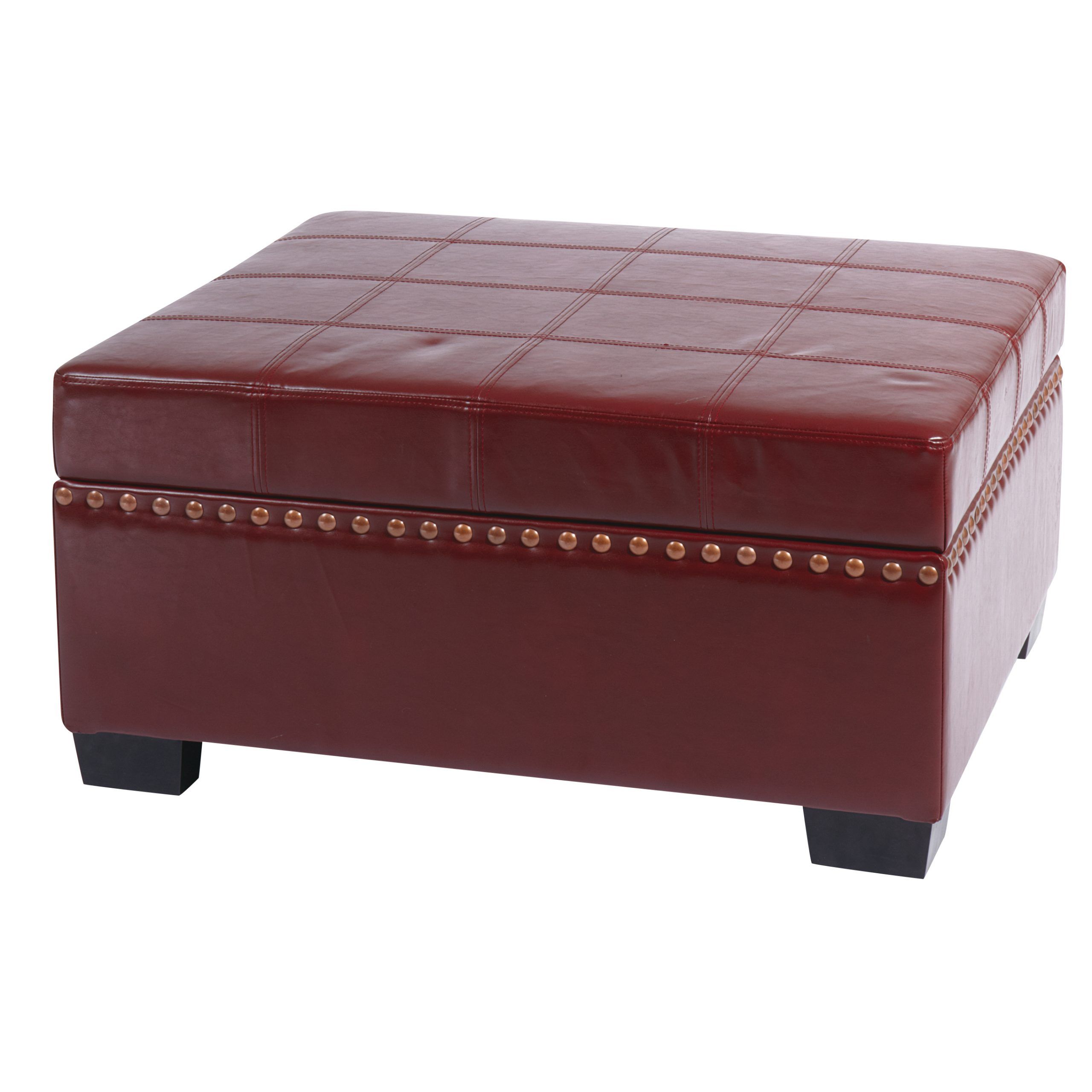 Red Fabric Square Storage Ottomans With Pillows Inside Most Current Nailhead Detour Storage Ottoman With Tray, Multiple Colors – Walmart (View 9 of 10)