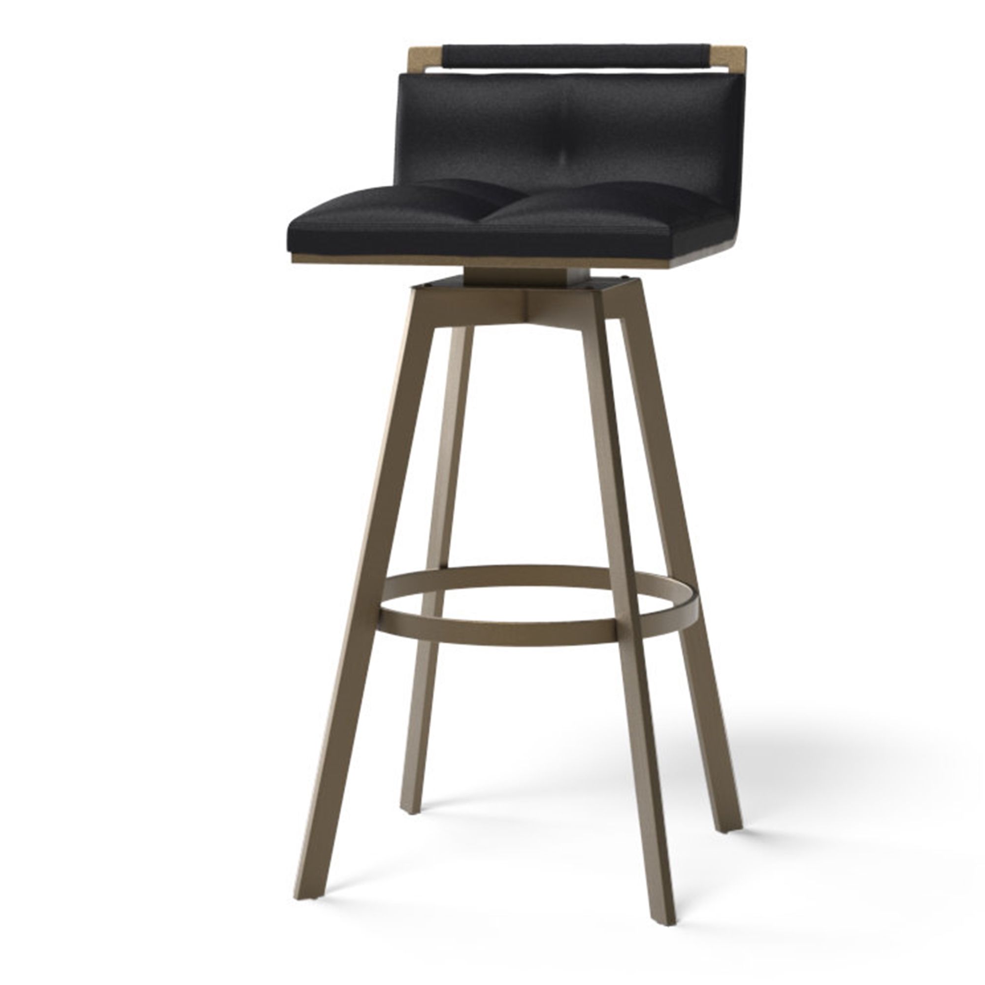 Restaurant Chairs, Stools & Booths :: Black Leather Swivel Counter/bar For Preferred White Antique Brass Stools (View 5 of 10)