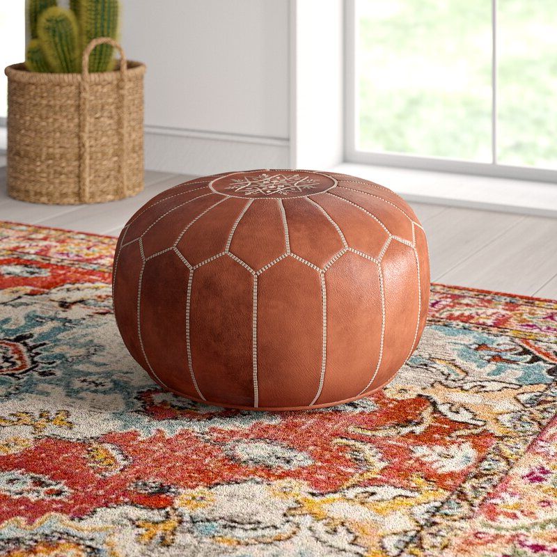 Round Cream Tasseled Ottomans With Popular Allmodern Finchley 20" Wide Round Floral Pouf Ottoman & Reviews (View 7 of 10)