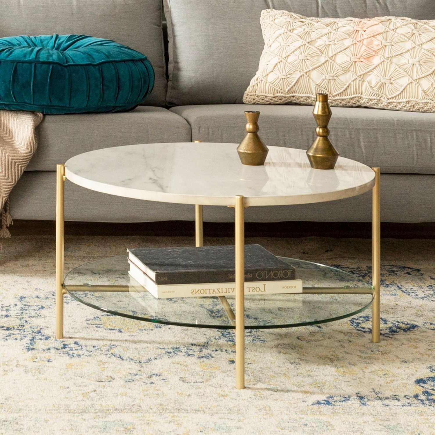 Round Gold Coffee Table (View 5 of 10)