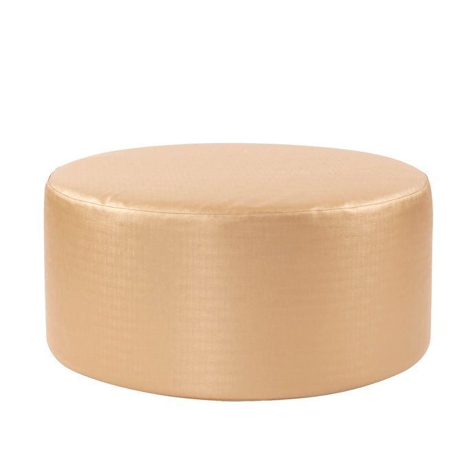 Round Gold Faux Leather Ottomans With Pull Tab In Trendy Howard Elliott Universal 36" Round Faux Leather Metallic Luxe Gold (View 6 of 10)