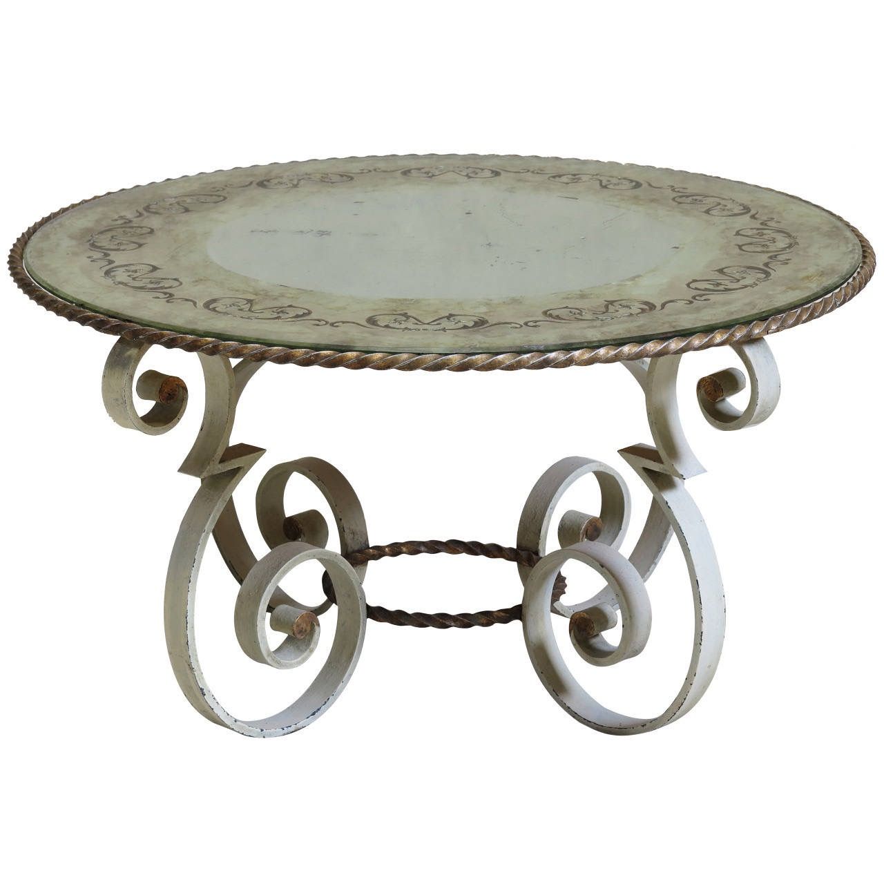 Round Iron Coffee Tables For Newest Round Wrought Iron Coffee Table • Display Cabinet (View 2 of 10)