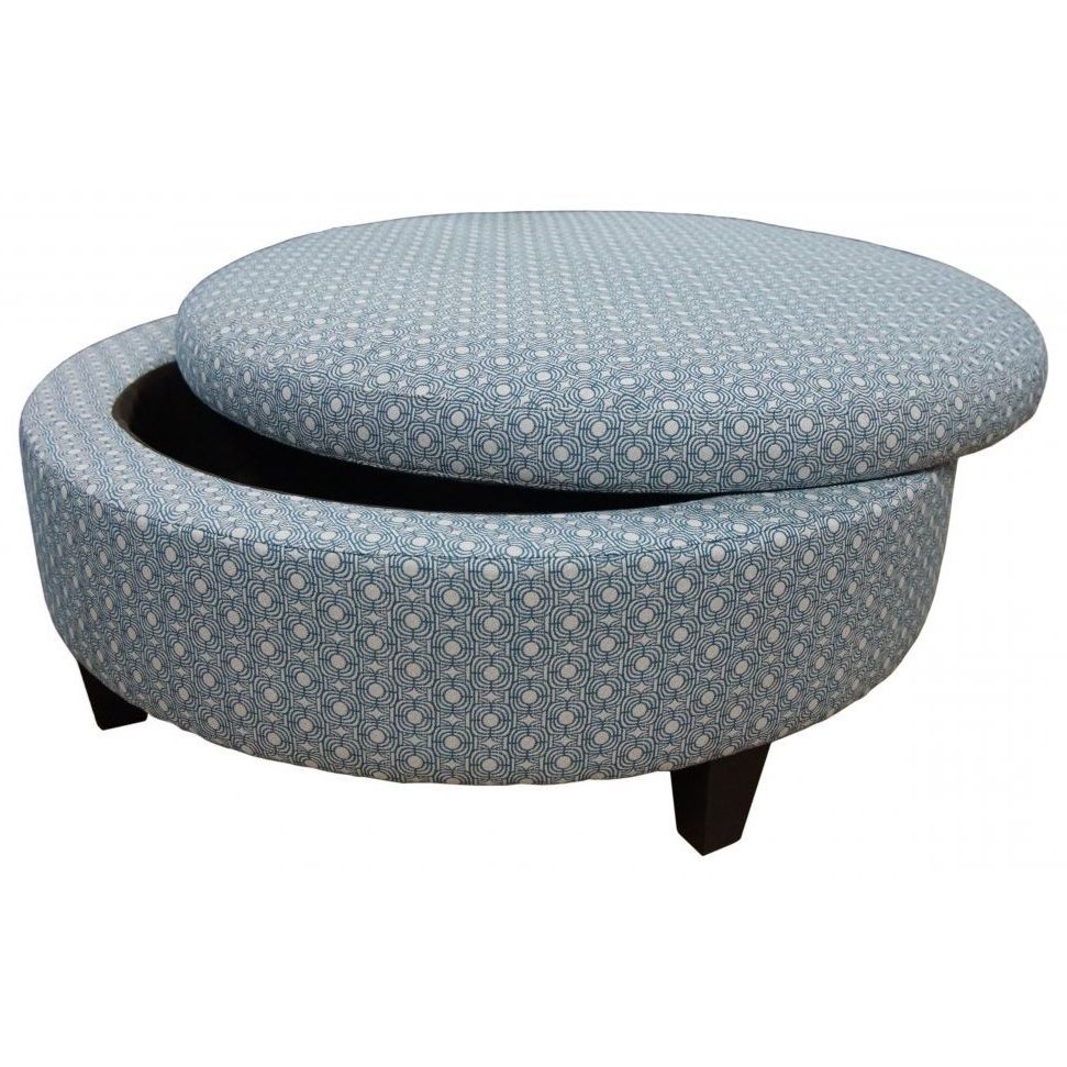 Round Pouf Ottomans Intended For Trendy Jonathan Louis Ottomans Large Round Storage Ottoman (View 8 of 10)