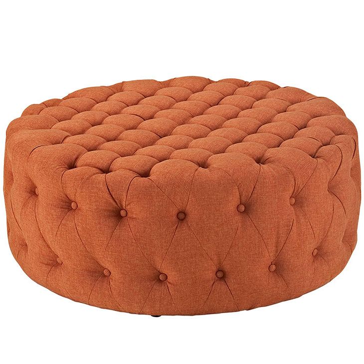Round Tufted Fabric Ottoman (View 1 of 10)