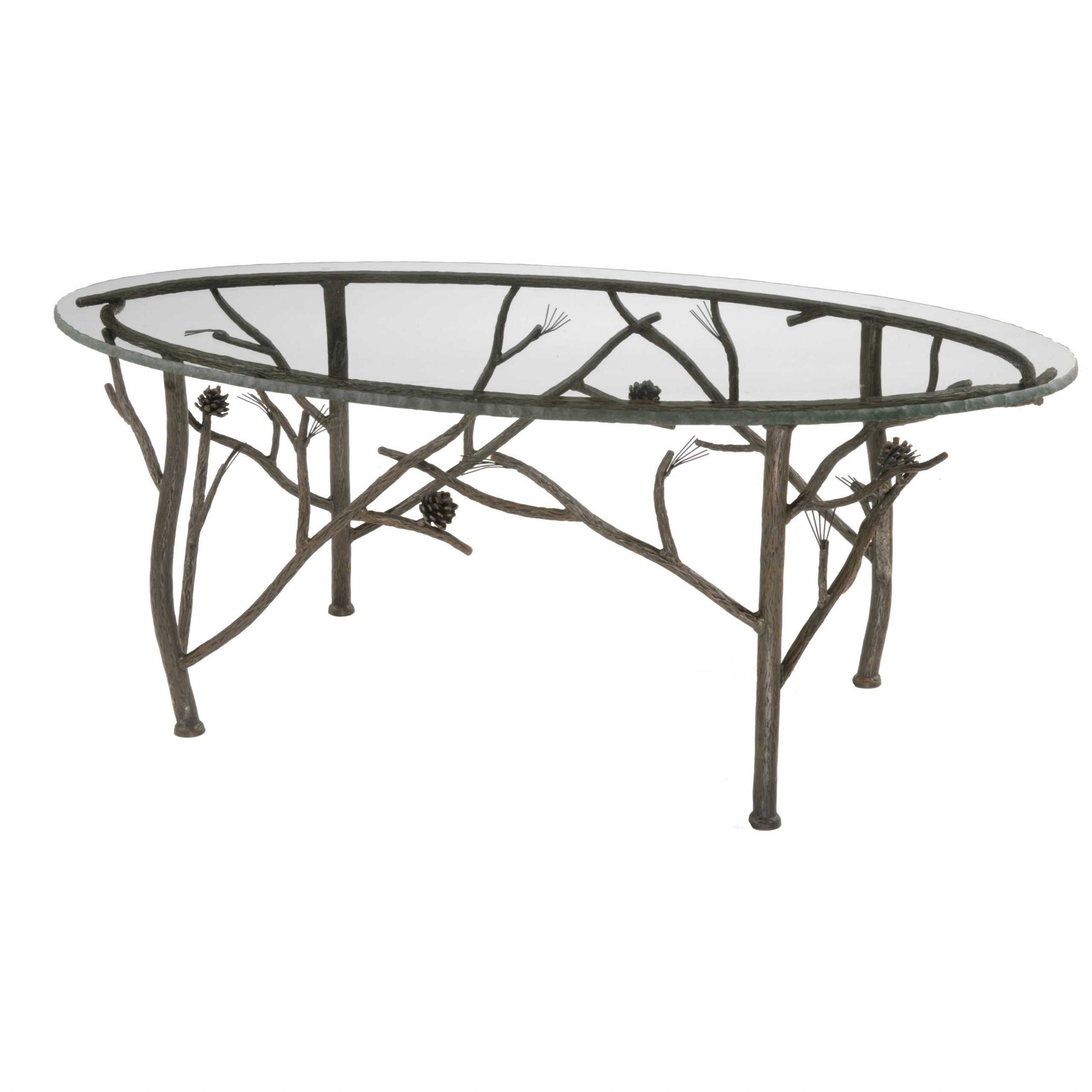 Rustic Pine Oval Coffee Table In Trendy Glass And Pewter Oval Coffee Tables (View 8 of 10)