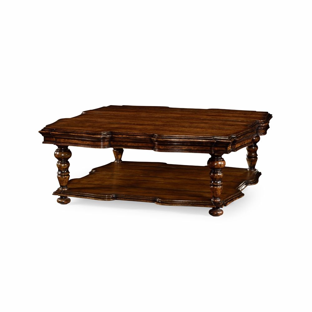 Rustic Walnut Wood Coffee Tables Within Most Up To Date Jonathan Charles Fine Furniture – Artisan Square Rustic Walnut Coffee (View 7 of 10)