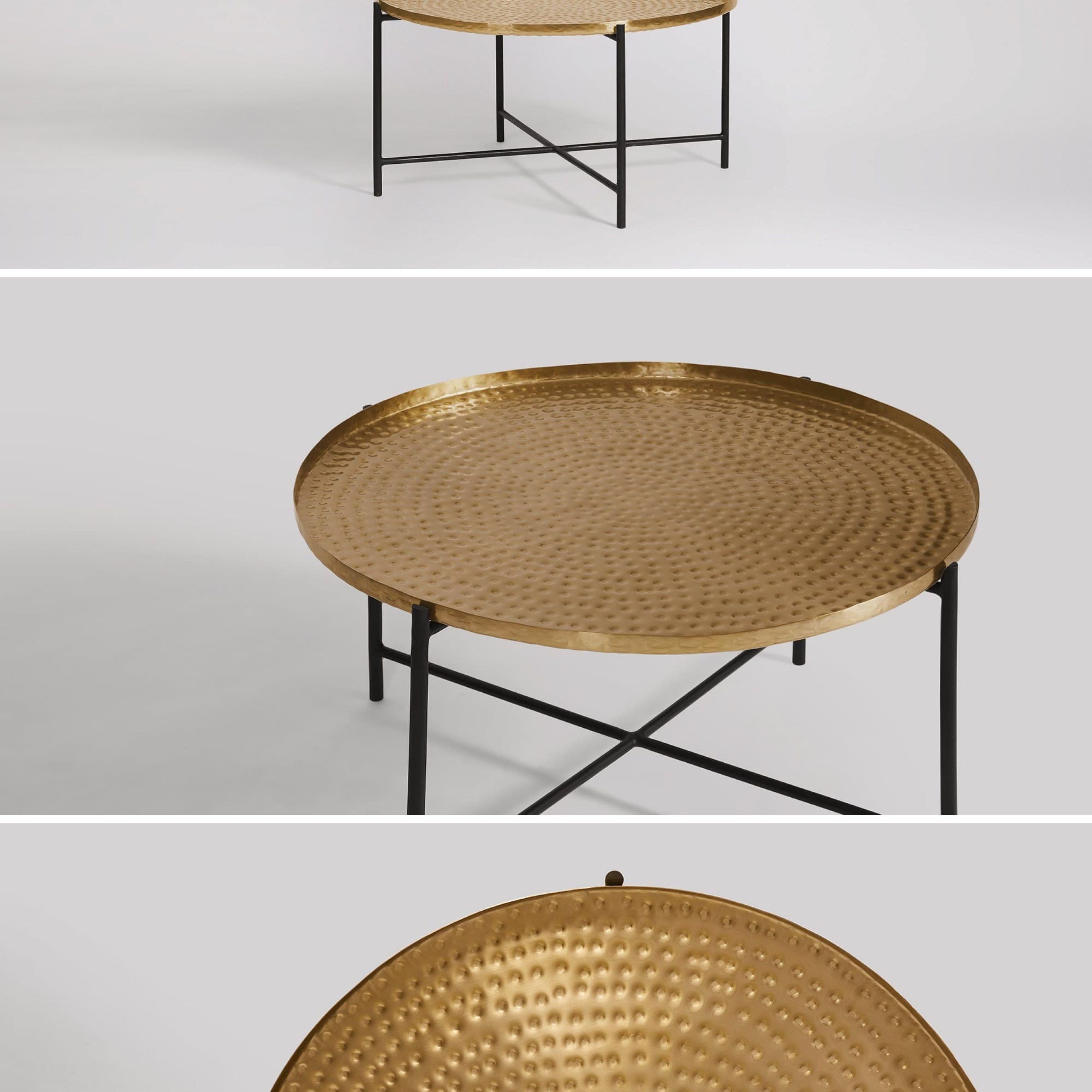 Sahan Coffee Table In Black Iron & Brass (View 5 of 10)