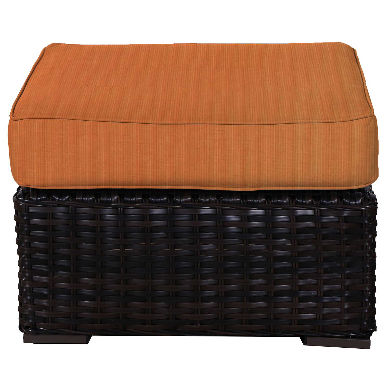 Santa Monica Outdoor Wicker Rattan Ottoman Includes Sunbrella Cushions With Well Liked Woven Pouf Ottomans (View 4 of 10)
