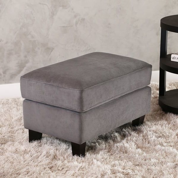Shop Abbyson Claridge Dark Grey Velvet Fabric Ottoman – On Sale – Free Intended For Most Recently Released Honeycomb Silver Velvet Fabric Ottomans (View 5 of 10)