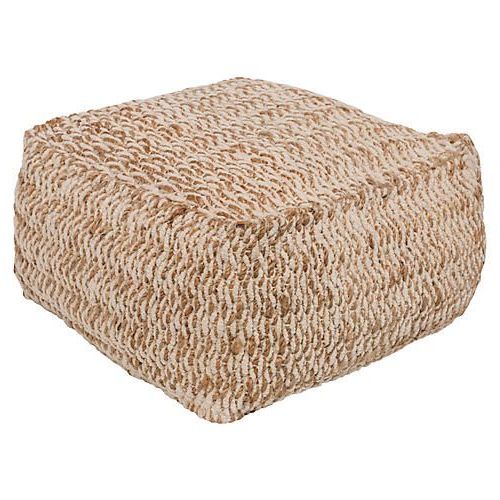 Square Pouf, Cotton Pouf, Ottoman For Most Up To Date Gray And Beige Solid Cube Pouf Ottomans (View 4 of 10)