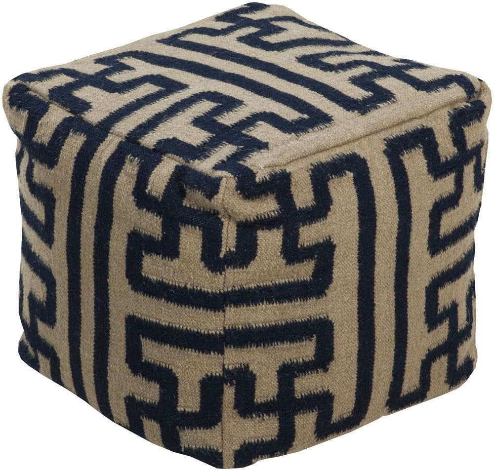 Square Pouf, Pouf Within Beige Trellis Cylinder Pouf Ottomans (View 7 of 10)