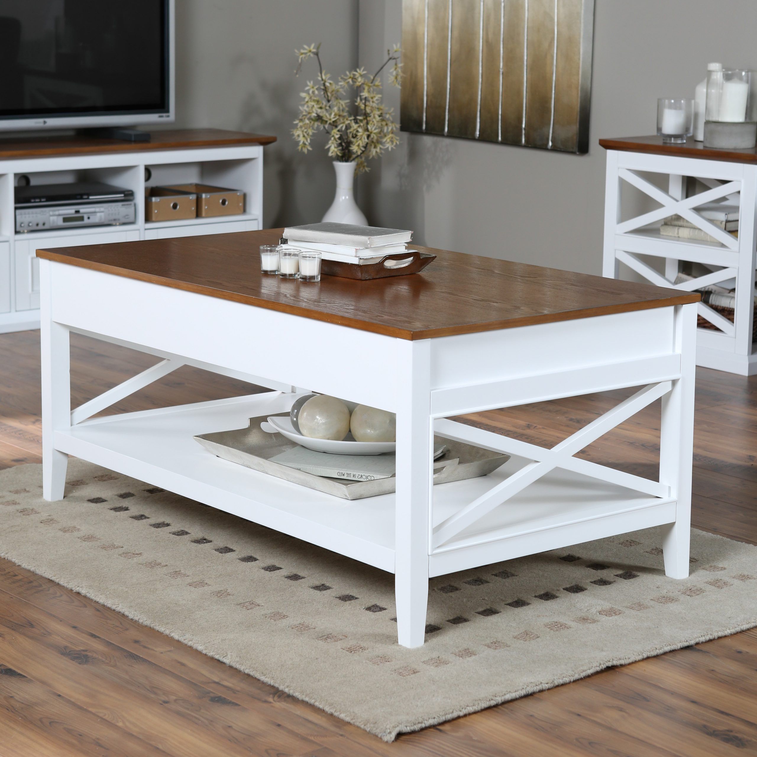Square Weathered White Wood Coffee Tables With Best And Newest Belham Living Hampton Lift Top Coffee Table – Coffee Tables At Hayneedle (View 4 of 10)