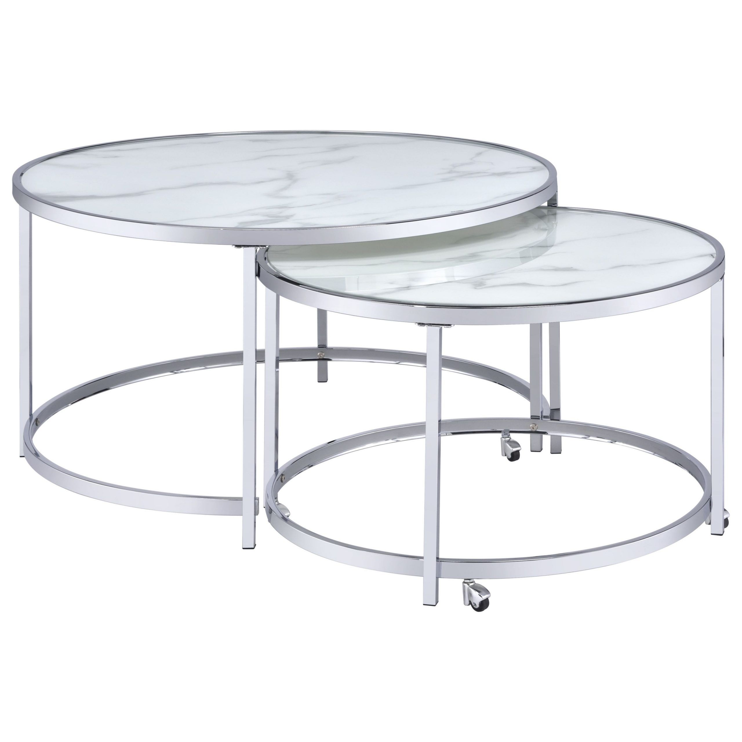 Steve Silver Rayne Contemporary Nesting Cocktail Tables With Faux In Well Known Metallic Silver Cocktail Tables (View 10 of 10)