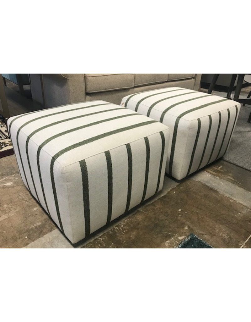 Stone & Leigh Cube Ottoman (1914 500) In Beige Green Stripes – Furnish This Throughout Trendy Beige Solid Cuboid Pouf Ottomans (View 8 of 10)