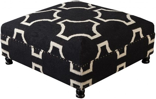 Surya Furniture Charcoal Beige Wood Wool Ottoman – 32 X 32 X  (View 2 of 10)