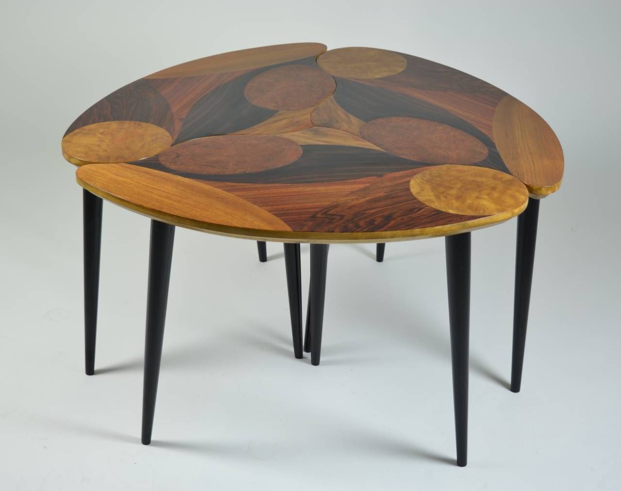 Swedish Modern Three Part Cocktail Table With Specimen Wood Tops At 1stdibs With Most Recently Released Modern Cocktail Tables (View 9 of 10)