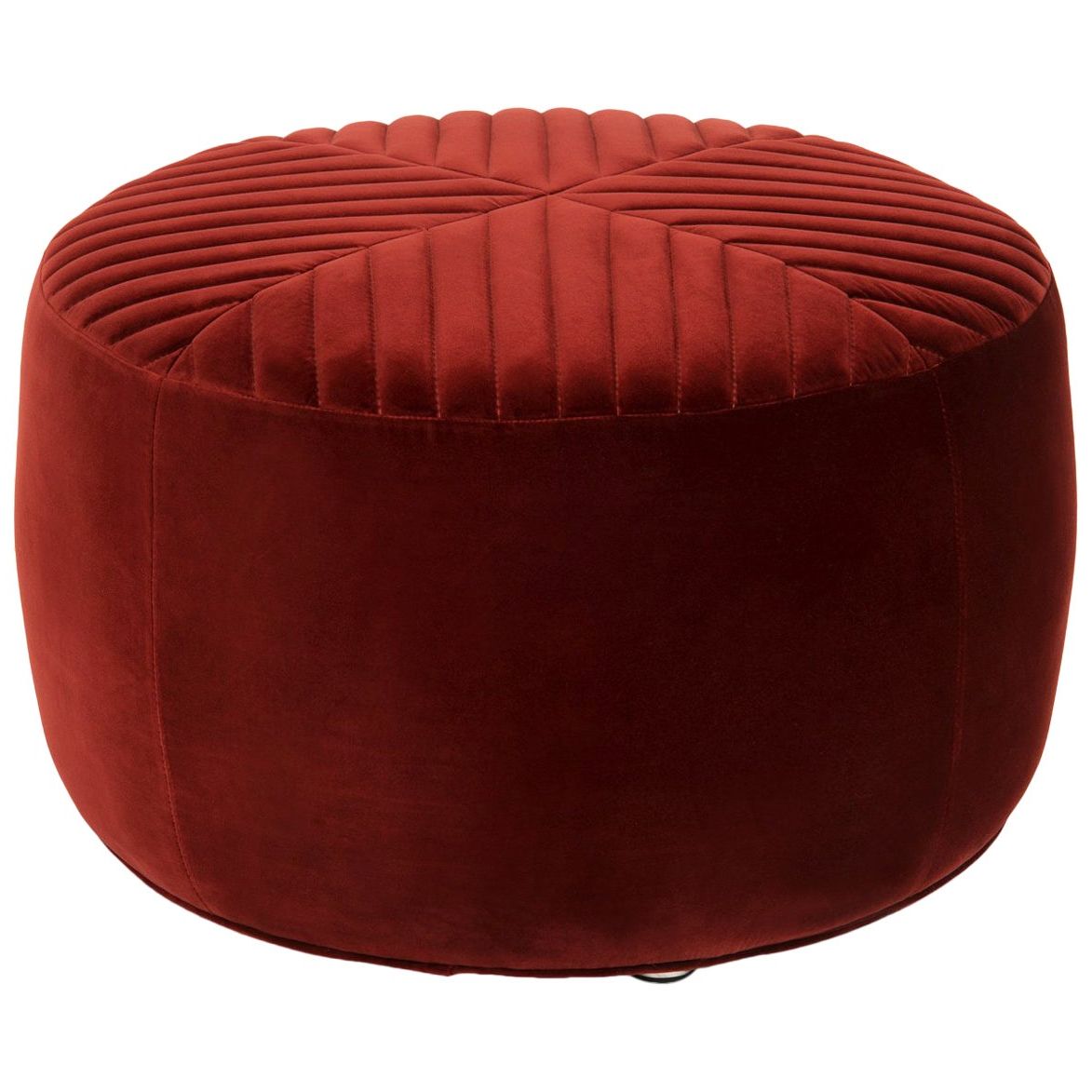 Textured Blush Round Pouf Ottomans Within Current Modern Style Round Sicily Velvet Ottoman With Chrome Feet In Blush Pink (View 7 of 10)