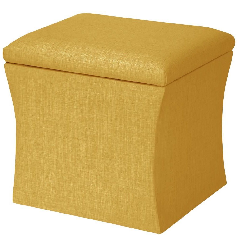 Textured Yellow Round Pouf Ottomans Throughout Well Liked Unbranded Linen French Yellow Storage Ottoman 47 6lnnfrnylw – The Home (View 10 of 10)