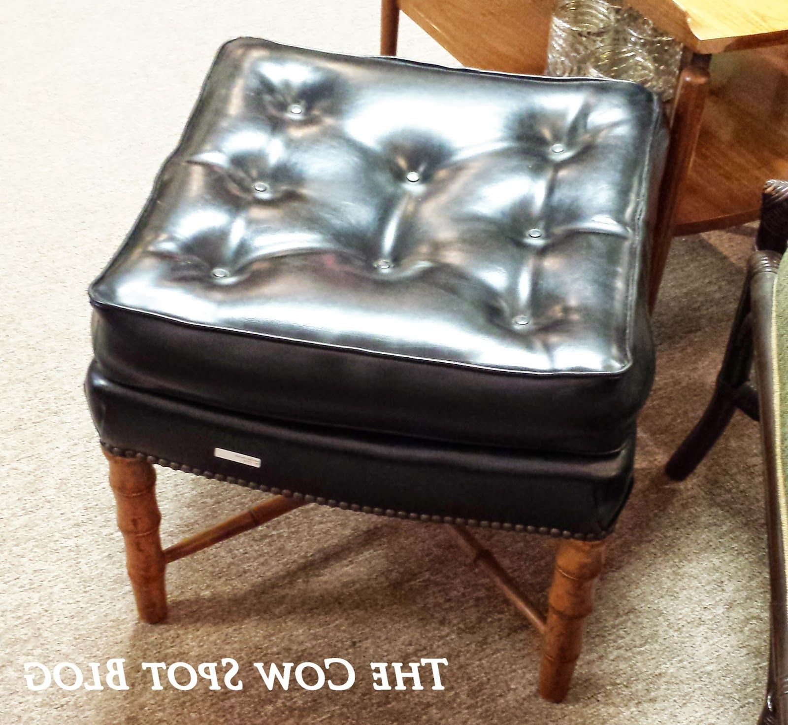 The Cow Spot: Haunted Intended For Famous Brown Natural Skin Leather Hide Square Box Ottomans (View 3 of 10)