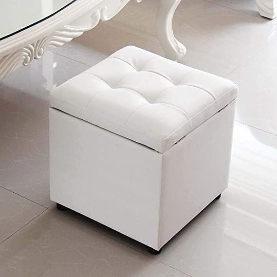 Trendy Amazon: Yq Whjb European Soft Leather Square House Pu Folding For White Solid Cylinder Pouf Ottomans (View 4 of 10)