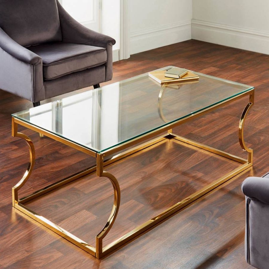 Trendy Gold Rome Coffee Table – Brandalley With Antiqued Gold Rectangular Coffee Tables (View 1 of 10)